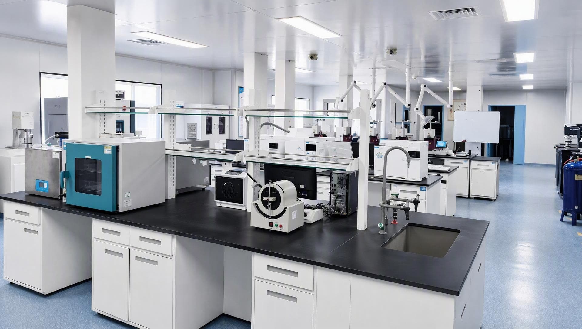 Quality-control laboratory for industrial polypropylene absorbents